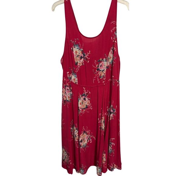Torrid Challis fabric floral print mini dress back keyhole & tie back closure - Picture 5 of 10